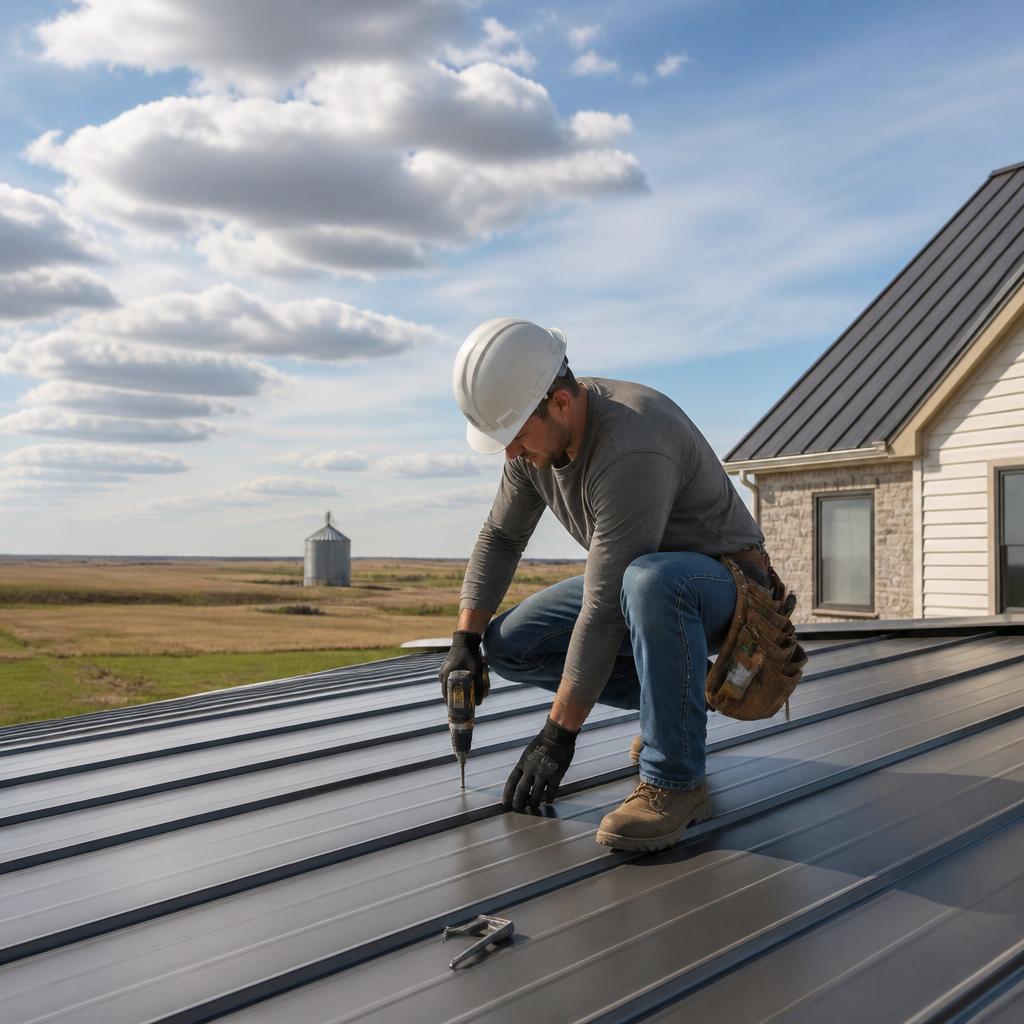 Roofing crew installing a new roof in Nebraska